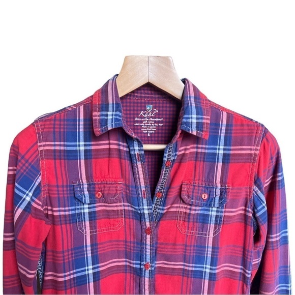 Kuhl Women’s Red Plaid 100% Cotton Button Down Long Sleeve Shirt, Size Small - Picture 3 of 9